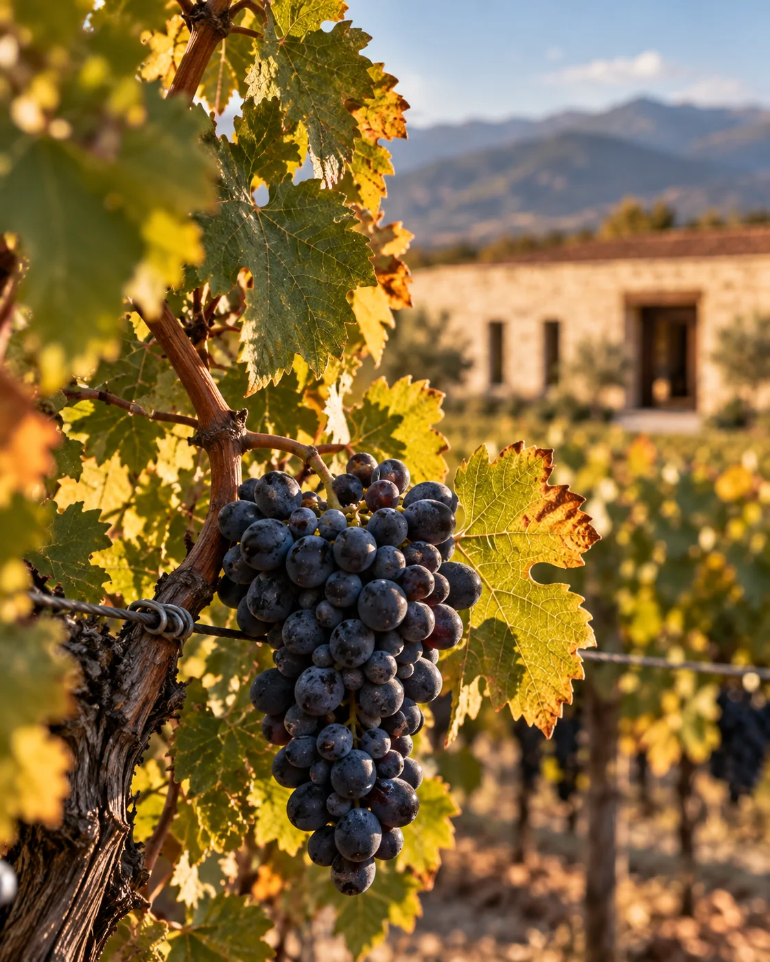Early-autumn vines in the Alazani Valley